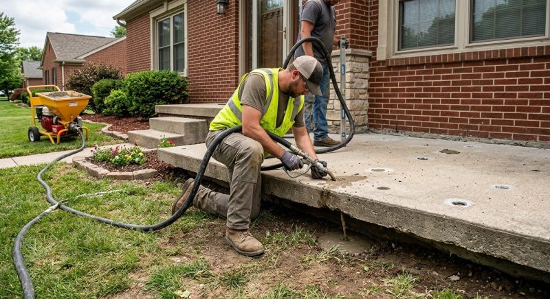Concrete Patio Raising in West Des Moines, IA